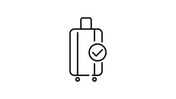 Koffer Symbol im Gliederung Stil von nett animiert zum Ihre Videos, einfach zu verwenden mit transparent Hintergrund video
