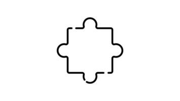 Puzzle Icon in Outline Style of nice animated for your videos, easy to use with Transparent Background video