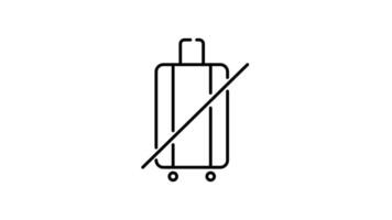 Suitcase Icon in Outline Style of nice animated for your videos, easy to use with Transparent Background video