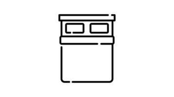 Bed Icon in Outline Style of nice animated for your videos, easy to use with Transparent Background video