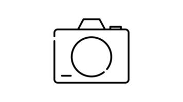 Camera Icon in Outline Style of nice animated for your videos, easy to use with Transparent Background video