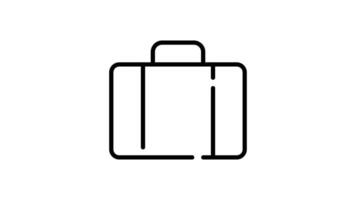 Voyage valise icône dans contour style de agréable Animé pour votre vidéos, facile à utilisation avec transparent Contexte video