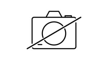 Camera Icon in Outline Style of nice animated for your videos, easy to use with Transparent Background video