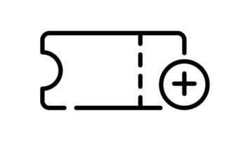 biglietto icona nel schema stile di simpatico animato per il tuo video, facile per uso con trasparente sfondo video