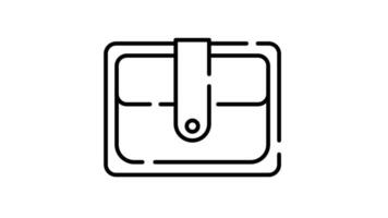 Wallet Icon in Outline Style of nice animated for your videos, easy to use with Transparent Background video