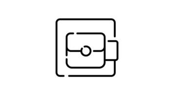 Wallet Icon in Outline Style of nice animated for your videos, easy to use with Transparent Background video