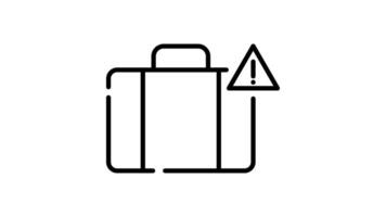 Travel Suitcase Icon in Outline Style of nice animated for your videos, easy to use with Transparent Background video