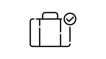 Travel Suitcase Icon in Outline Style of nice animated for your videos, easy to use with Transparent Background video