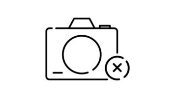 Camera Icon in Outline Style of nice animated for your videos, easy to use with Transparent Background video