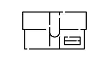 confezione scatola icona nel schema stile di simpatico animato per il tuo video, facile per uso con trasparente sfondo video