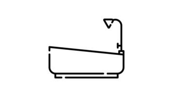 Bathtub Icon in Outline Style of nice animated for your videos, easy to use with Transparent Background video