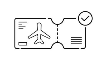Boarding Pass Icon in Outline Style of nice animated for your videos, easy to use with Transparent Background video