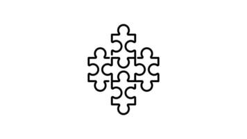 Puzzle Icon in Outline Style of nice animated for your videos, easy to use with Transparent Background video