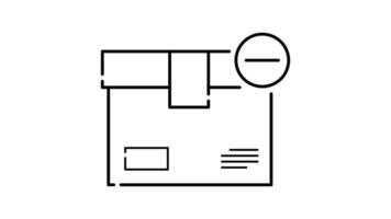 packaging Box Icon in Outline Style of nice animated for your videos, easy to use with Transparent Background video