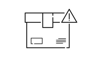 packaging Box Icon in Outline Style of nice animated for your videos, easy to use with Transparent Background video