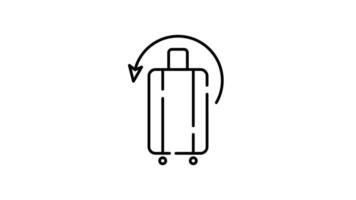 Suitcase Icon in Outline Style of nice animated for your videos, easy to use with Transparent Background video