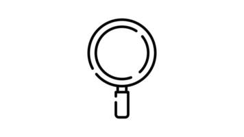 Magnifying Glass Icon in Outline Style of nice animated for your videos, easy to use with Transparent Background video