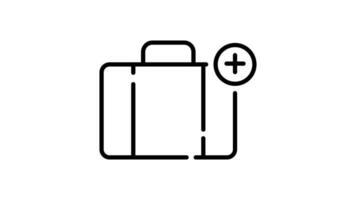 Travel Suitcase Icon in Outline Style of nice animated for your videos, easy to use with Transparent Background video