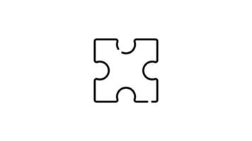 Puzzle Icon in Outline Style of nice animated for your videos, easy to use with Transparent Background video