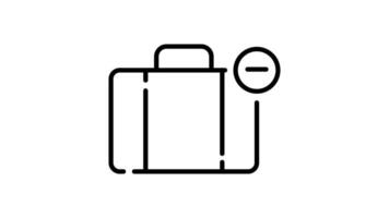 Voyage valise icône dans contour style de agréable Animé pour votre vidéos, facile à utilisation avec transparent Contexte video