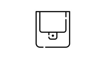 Wallet Icon in Outline Style of nice animated for your videos, easy to use with Transparent Background video