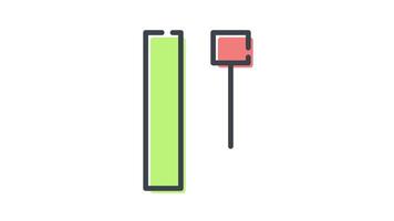 Candlestick tweezers top hanging man in Colored Outline Style of nice animated for your videos, easy to use with Transparent Background video