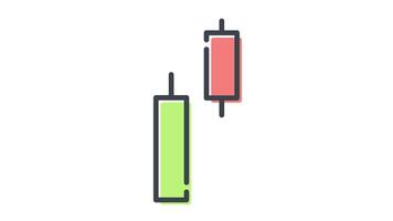 Candlestick bearish counterattack line in Colored Outline Style of nice animated for your videos, easy to use with Transparent Background video