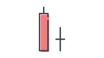 Candlestick tweezers bottom harami cross in Colored Outline Style of nice animated for your videos, easy to use with Transparent Background video