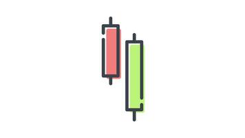 Candlestick piercing in Colored Outline Style of nice animated for your videos, easy to use with Transparent Background video