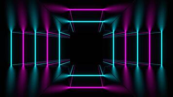 Pink and Cyan Lines Move in Different Directions Background VJ Loop in 4K video