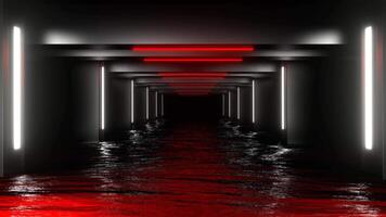 White and Red Neon Water Tunnel Background VJ Loop in 4K video