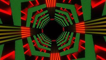 Green and Red Neon Endless Arrow Tunnel Background VJ Loop in 4K video