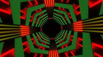 verde e rosso neon infinito freccia tunnel sfondo vj ciclo continuo nel 4k video