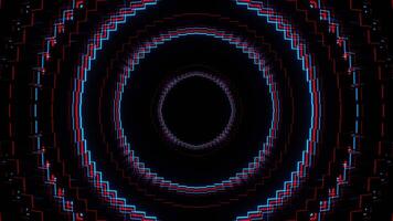 Red and Blue Neon Light Moves in Circles Background VJ Loop in 4K video