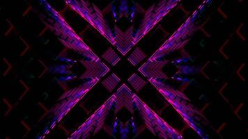 Rainbow Neon Light Moves in Rectangles Background VJ Loop in 4K video