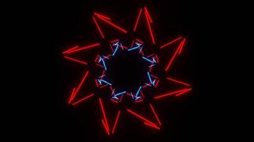 Red and Blue Neon Movable Grid Lines Background VJ Loop in 4K video