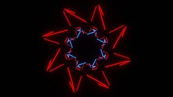 Red and Blue Neon Movable Grid Lines Background VJ Loop in 4K video