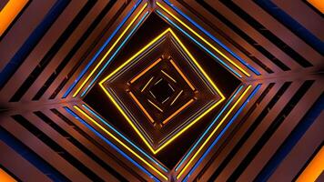 Orange and Blue Neon Motion Effect Tunnel Background VJ Loop in 4K video