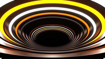 oranje en wit neon omgekeerde Ovaal tunnel achtergrond vj lus in 4k video