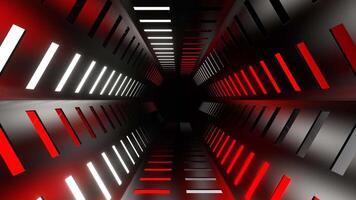 Red and White Neon Bright Light Hex Tunnel Background VJ Loop in 4K video