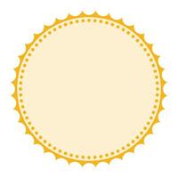 Elegant Yellow Round Detailed Packaging Classic Blank Sticker Badge Plain Background Design vector