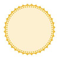 Elegant Yellow Round Detailed Packaging Classic Blank Sticker Badge Plain Background Design vector