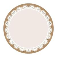 Simple Classic Light Brown Circle Shape with Decorative Round Patterns Design vector