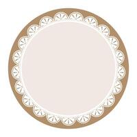 Simple Classic Light Brown Circle Shape with Decorative Round Patterns Design vector