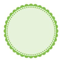 Soft And Simple Green Colored Blank Circular Sticker Label Element Design with Decorative Border Ornaments vector