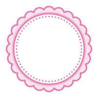 Simple Decorative Scalloped Pink Circular Blank Frame Plain Border Design vector