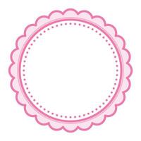 Simple Decorative Scalloped Pink Circular Blank Frame Plain Border Design vector