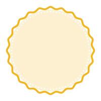 Decorative Light Yellow Round Frame Plain Sticker Border with Delicate Details Design vector
