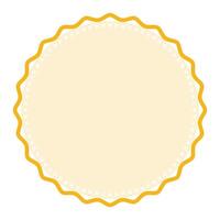 Decorative Light Yellow Round Frame Plain Sticker Border with Delicate Details Design vector