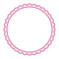 Simple Pink Circular Blank Background With Scallop Frame Border Ornament vector